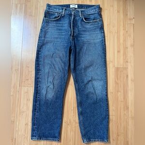 Agolde 90's Crop Mid Rise Straight Jeans in Imagine Size 27